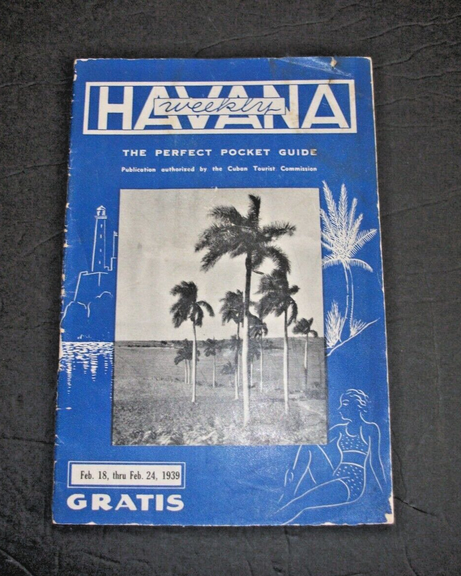 Vintage Havana Weekly Cuba Travel Guide 1939 - Cigar and Other Ads