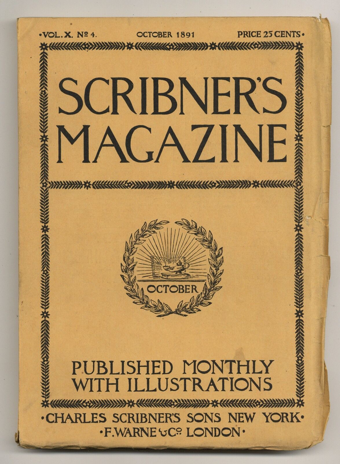 Scribner's Magazine Oct 1891 Vol. 10 #4 VG/FN 5.0