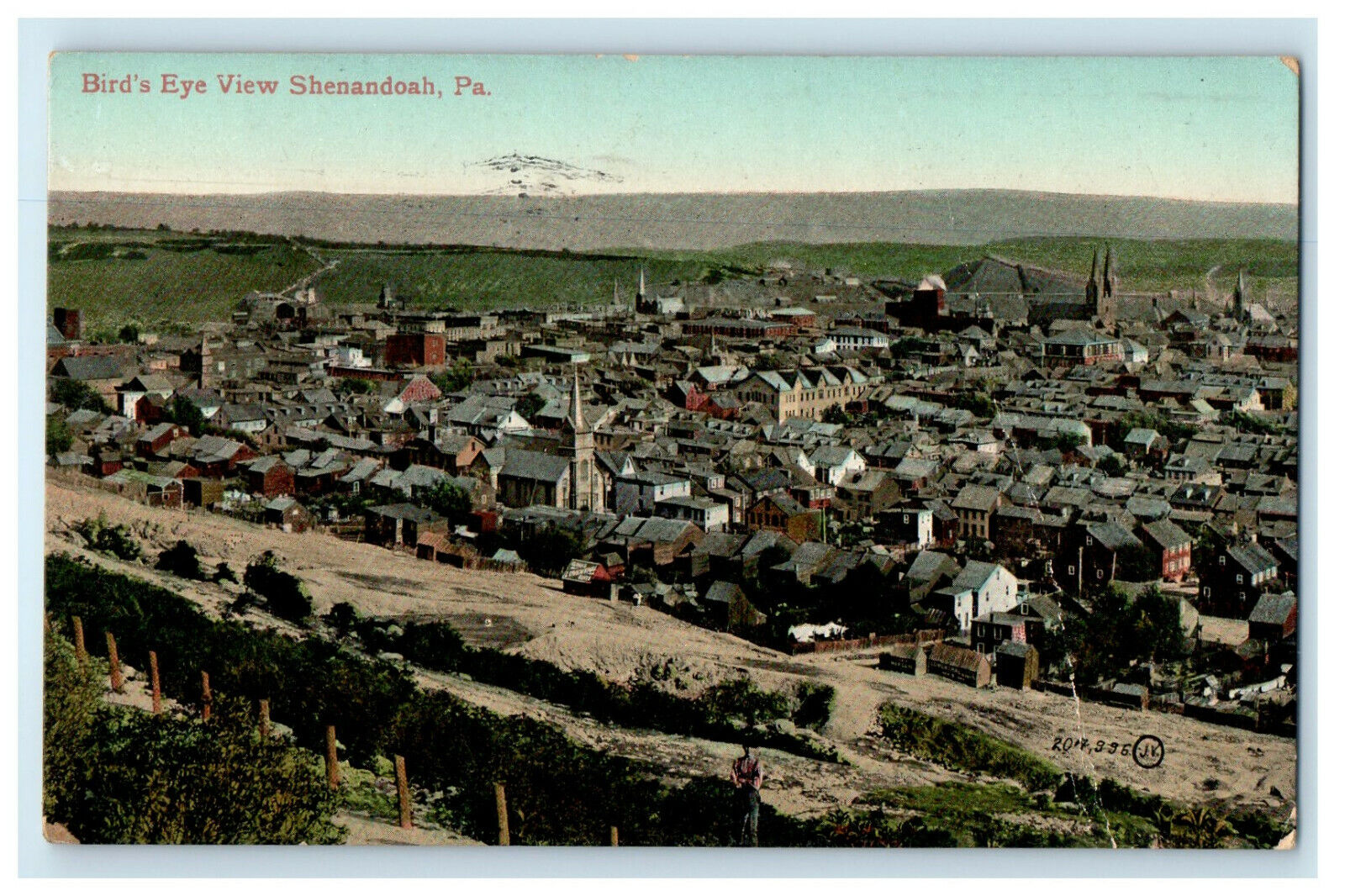 1910 Bird's Eye of Shenandoah Pennsylvania PA Posted Antique Postcard