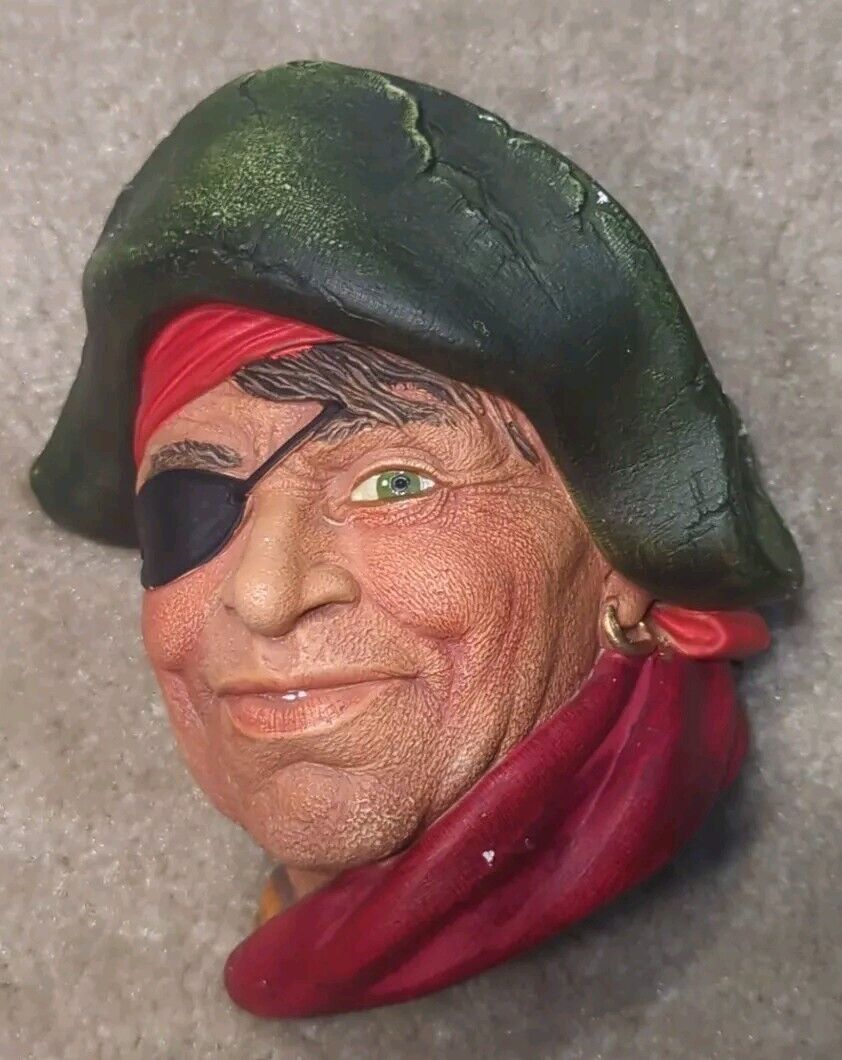 Bossons Pirate Chaulkware Head Wall String Holder Hanging England Vintage Chips