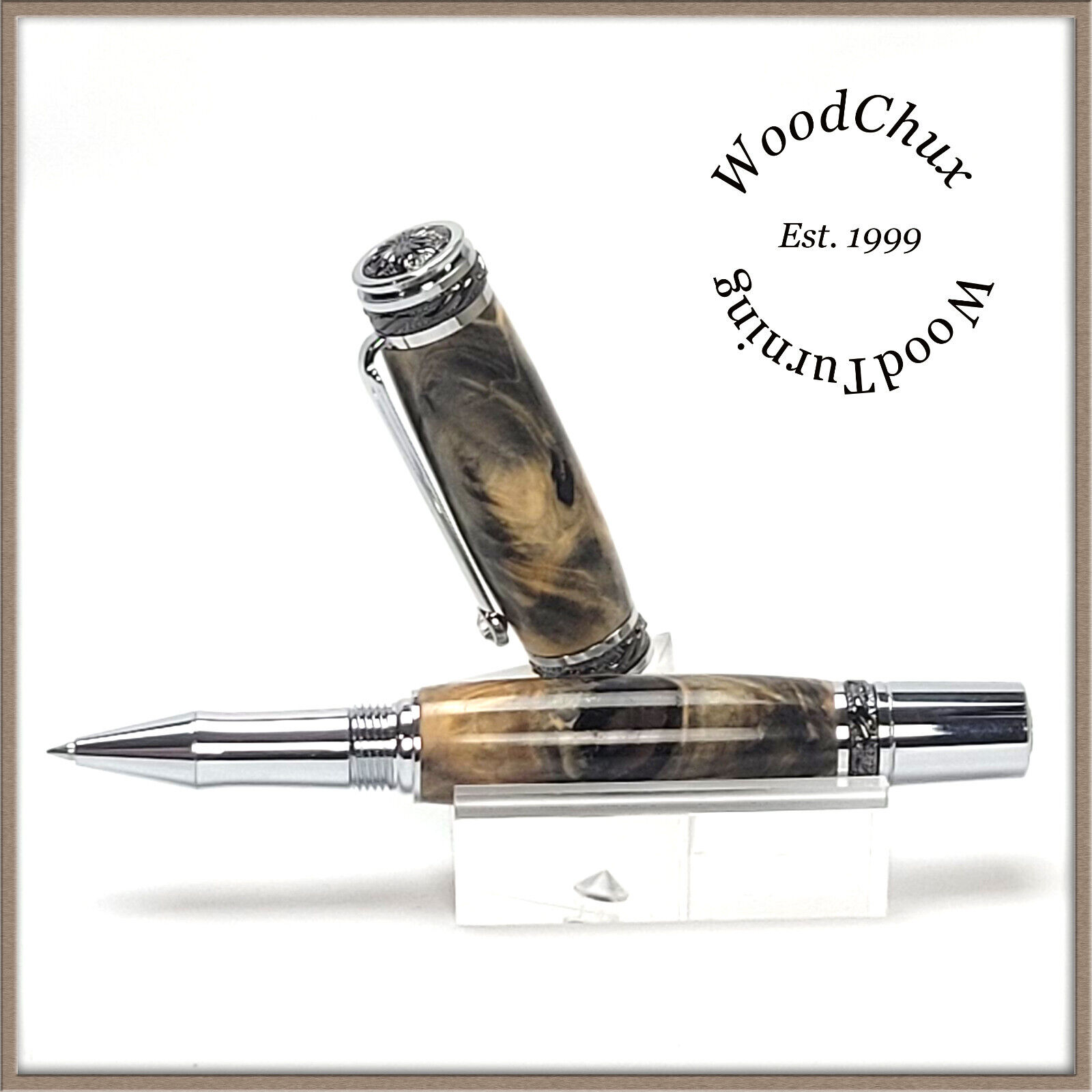 Handmade Exotic Buckeye Burl Wood Rollerball Or Fountain Pen ART 1544