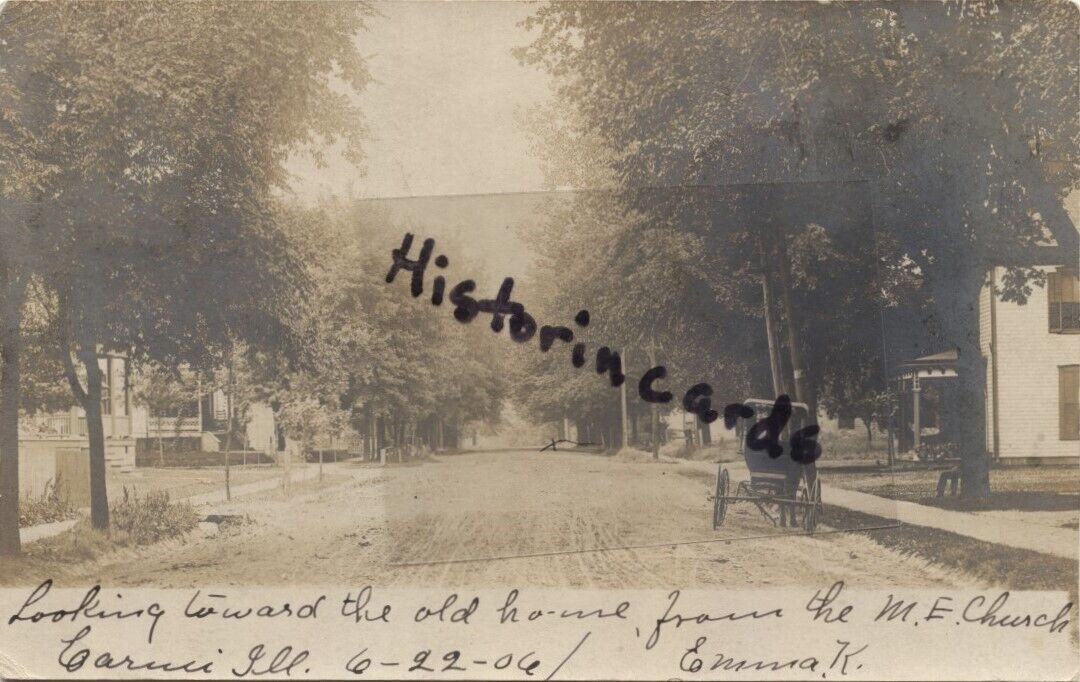 RP Carmi Illinois 1906 Street Scene IL