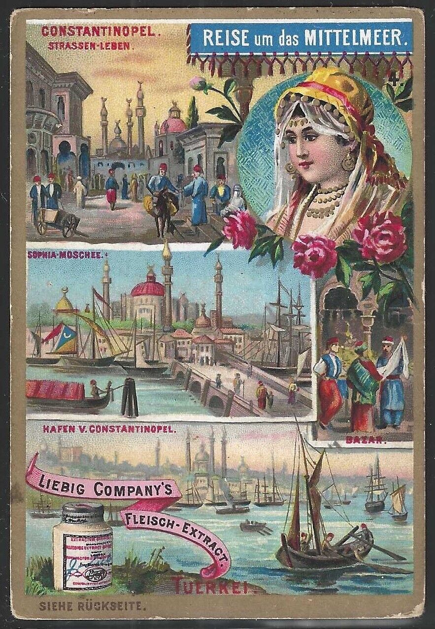 Turkey, Liebig Co. Meat Extract, Early Trade Card, Size: 105mm x 71 mm