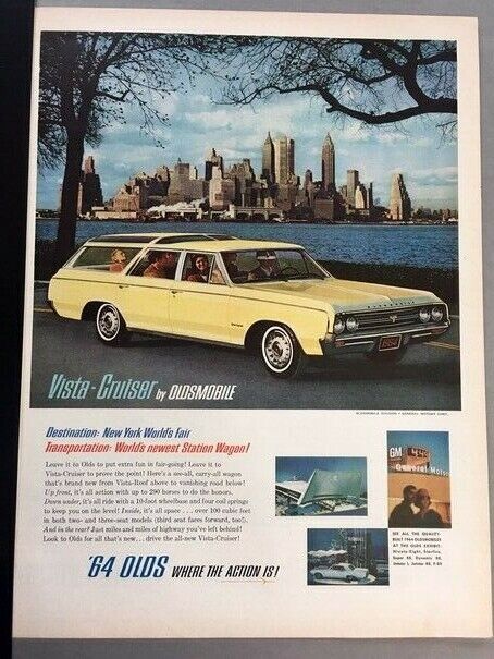 1964 Oldsmobile Wagon New York City Advertisement 11x14 Print Art Car Ad LG64
