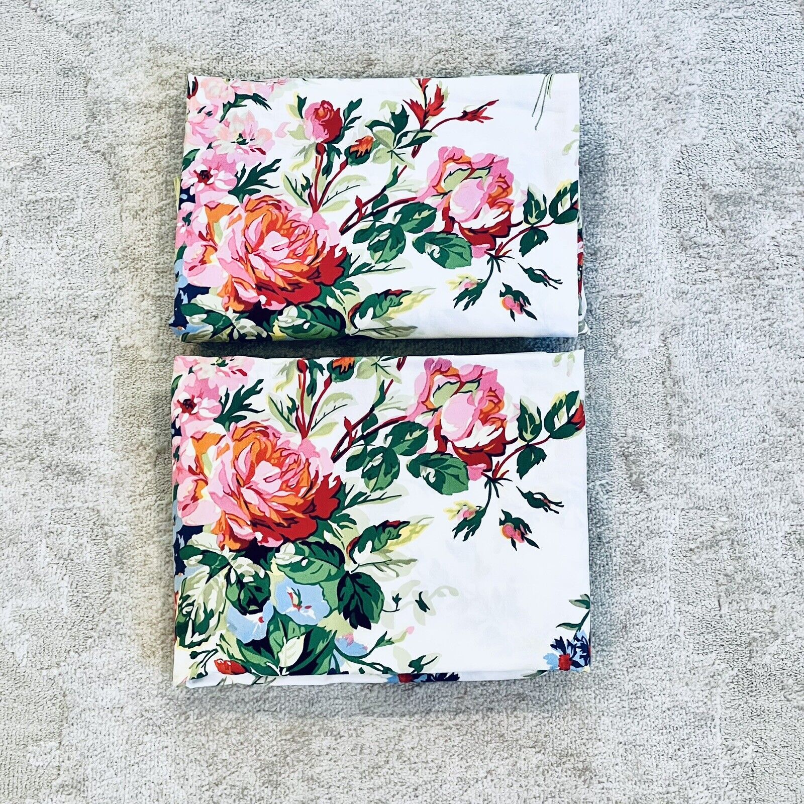 Ralph Lauren Belle Harbor Floral Standard Pillowcases 350TC Cotton Set Of 2 New