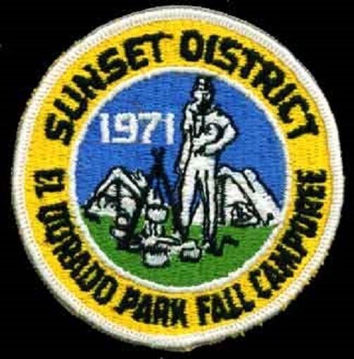 BSA OCC NOC Sunset Dist El Dorado Park patch 1971 white