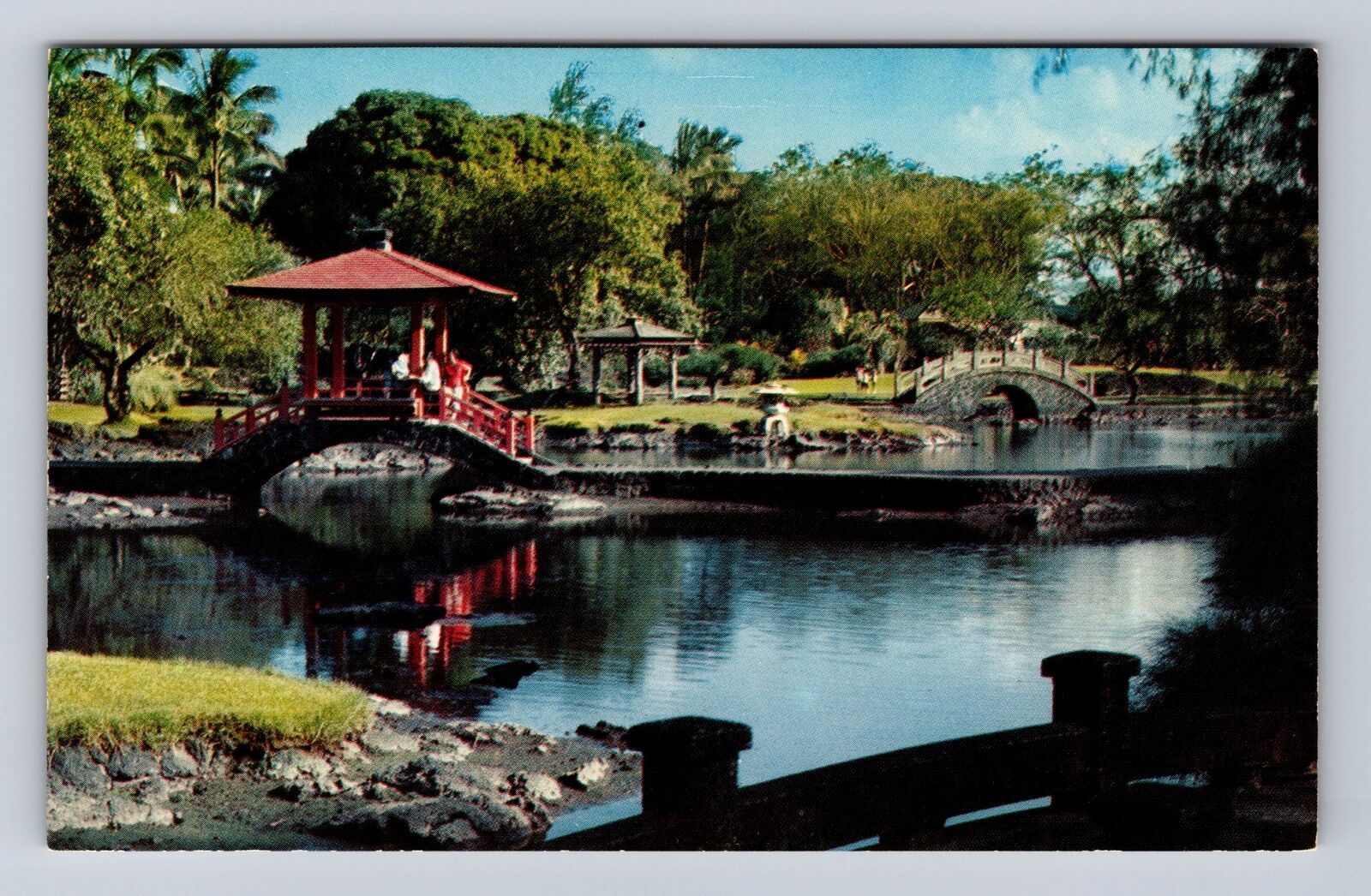 Hilo HI- Hawaii, Liliuokalani Park, Antique, Vintage Souvenir Postcard