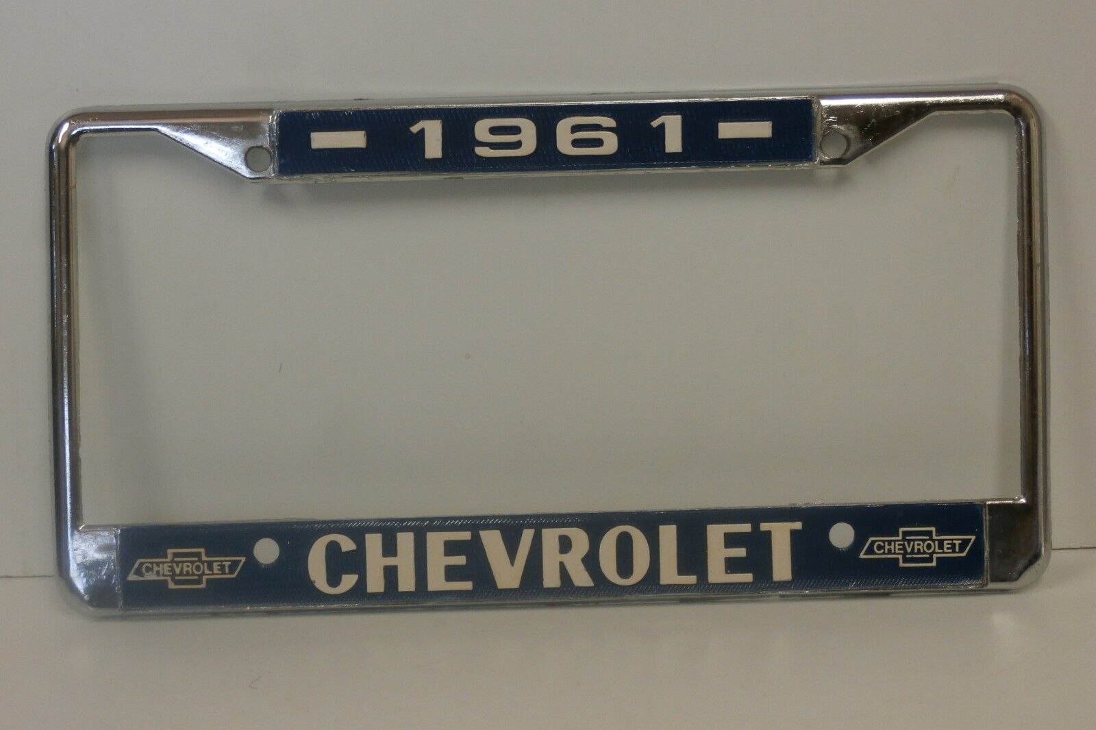 Vintage NOS 1961 Chevrolet License Frame Metal Chrome