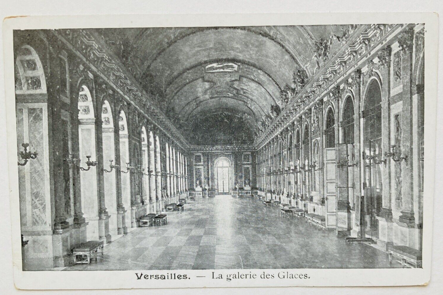 Versailles France Palace Hall Of Mirrors Vintage Postcard