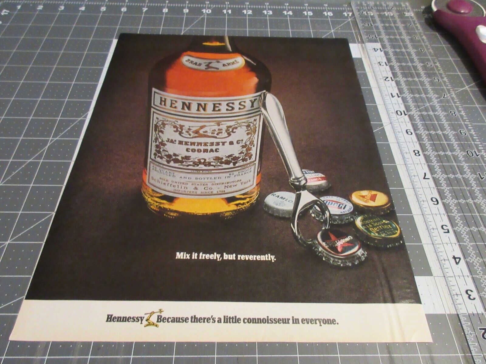 1971 Hennessy, Mix it Freely, but reverently, Vintage Print Ad