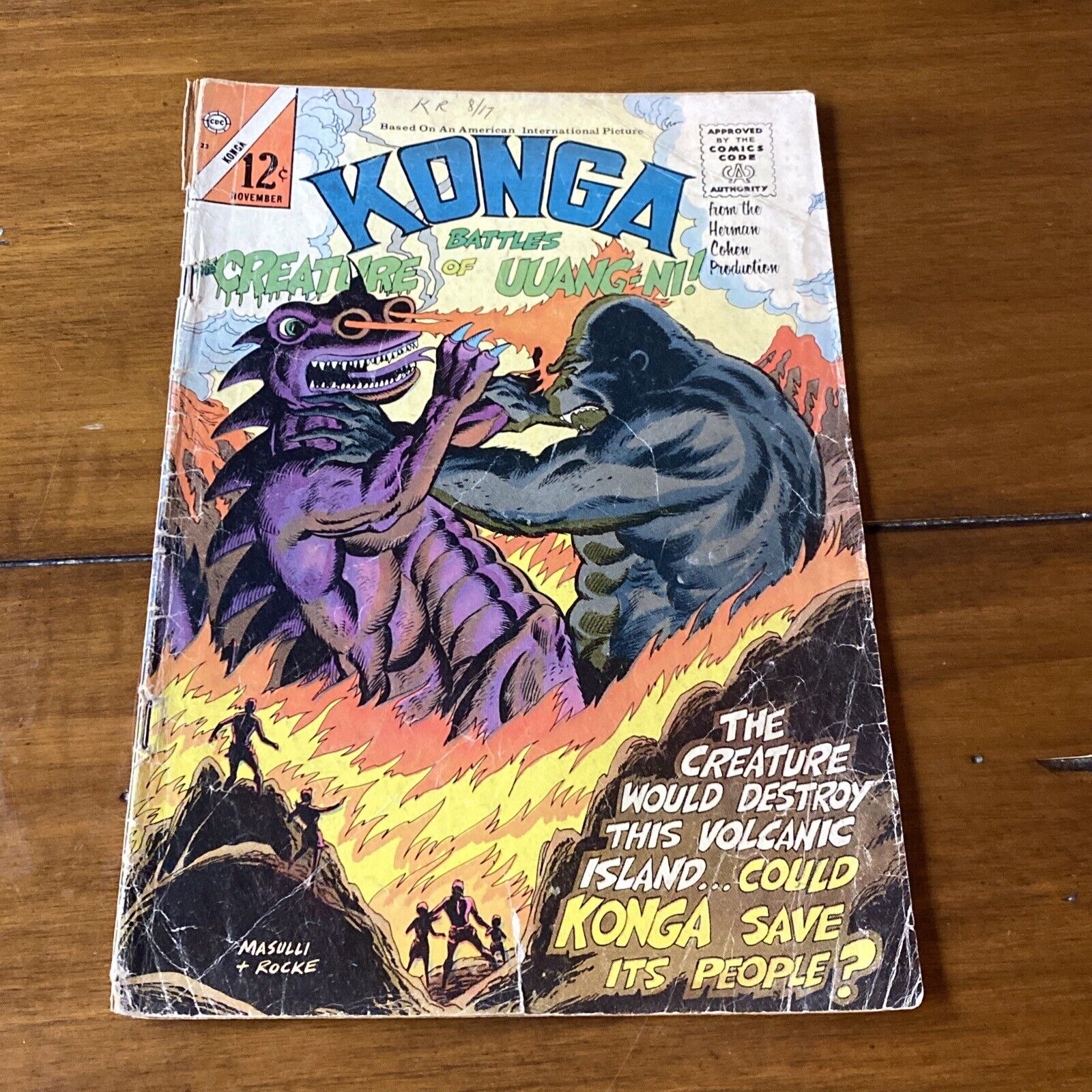 1965 CDC Konga Battles The Creature Of Uuang-in Comic Vol. 1 No.23 Vintage Rare