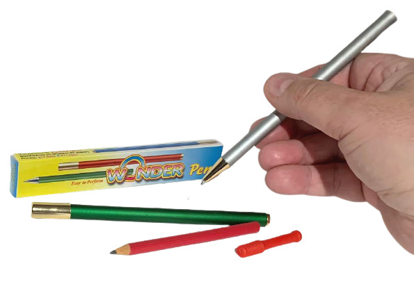 AMAZING WONDER PEN Changes Into Pencil Vanishing Magic Trick Metal Tube Close Up