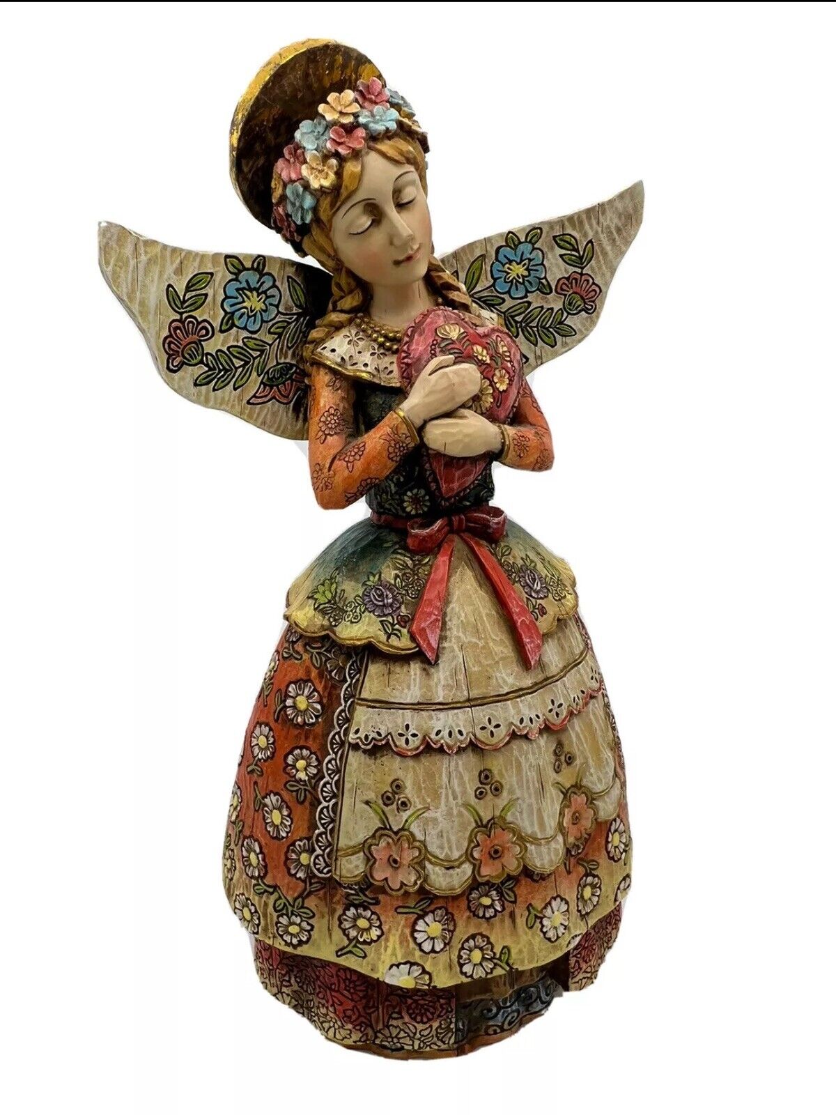 Vintage Big Angel Statue-beautiful & Unique -12 Inches Looks Hand Painted