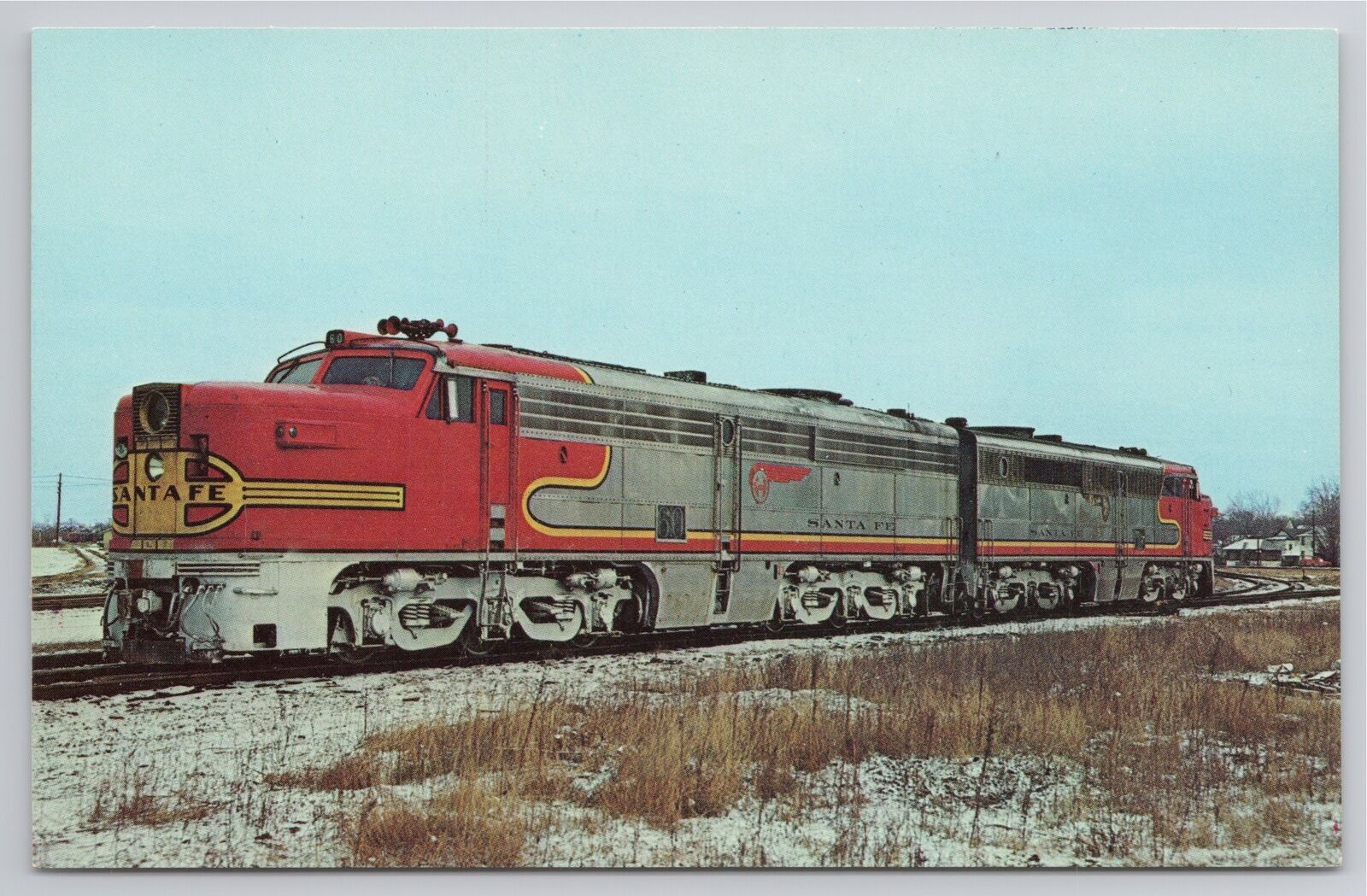 Postcard Santa Fe 59 & 60 Train