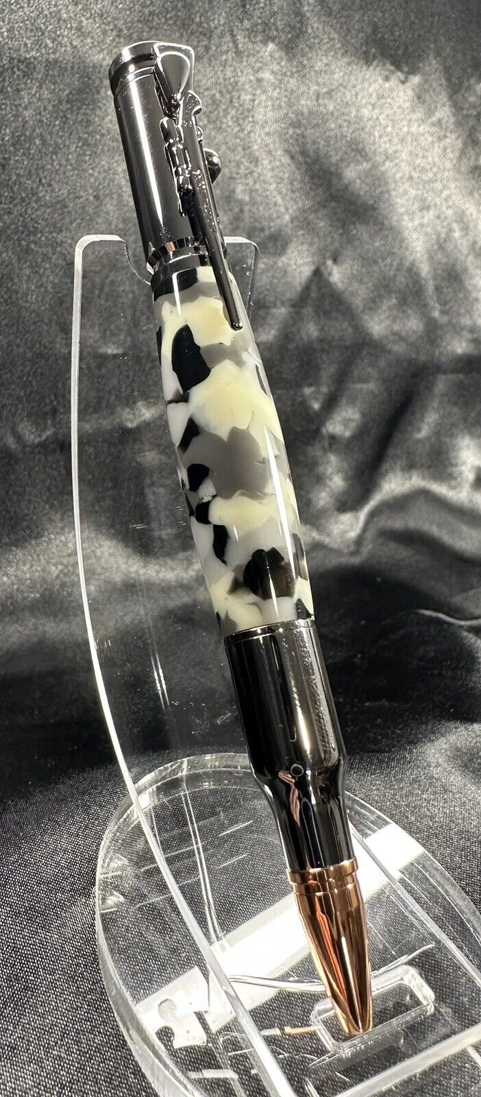 HANDMADE BOLT ACTION RIFLE PEN with Urban Camouflage BARREL and Chrome TRIM