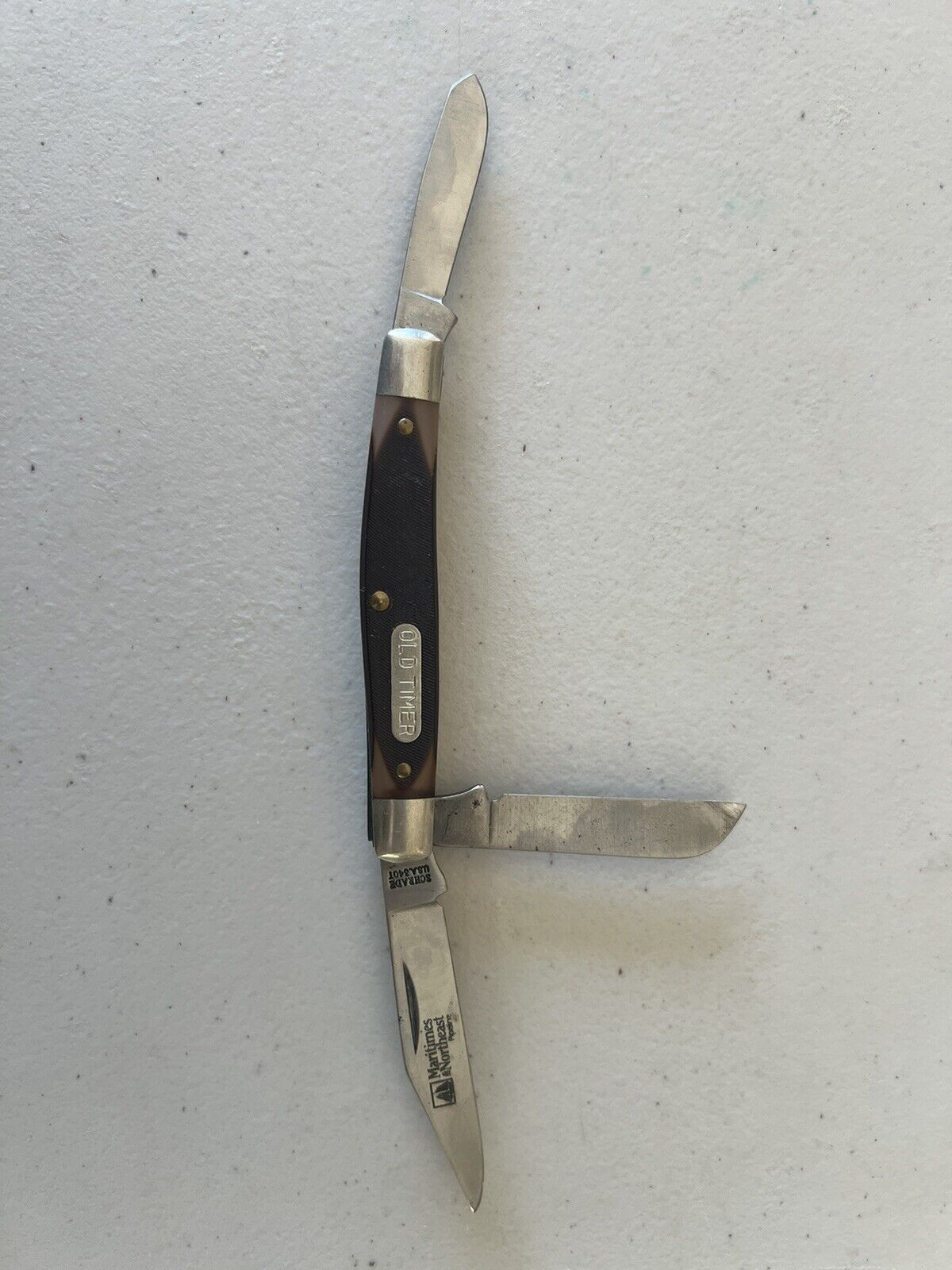 Vintage Schrade USA 3- Blade Old Timer 340T Pocket Knife Maritime Northeast