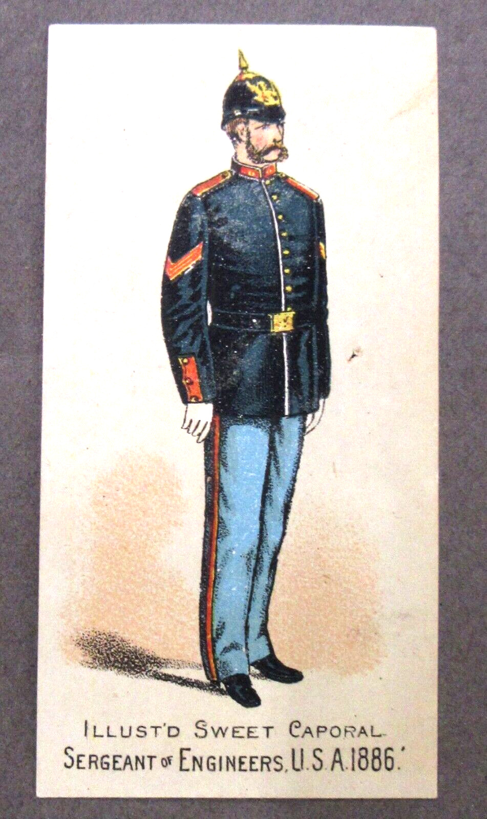 1888 N224 Kinney Military 1886 SERGEANT OF ENGINEERS U.S.A. Tobacco Card