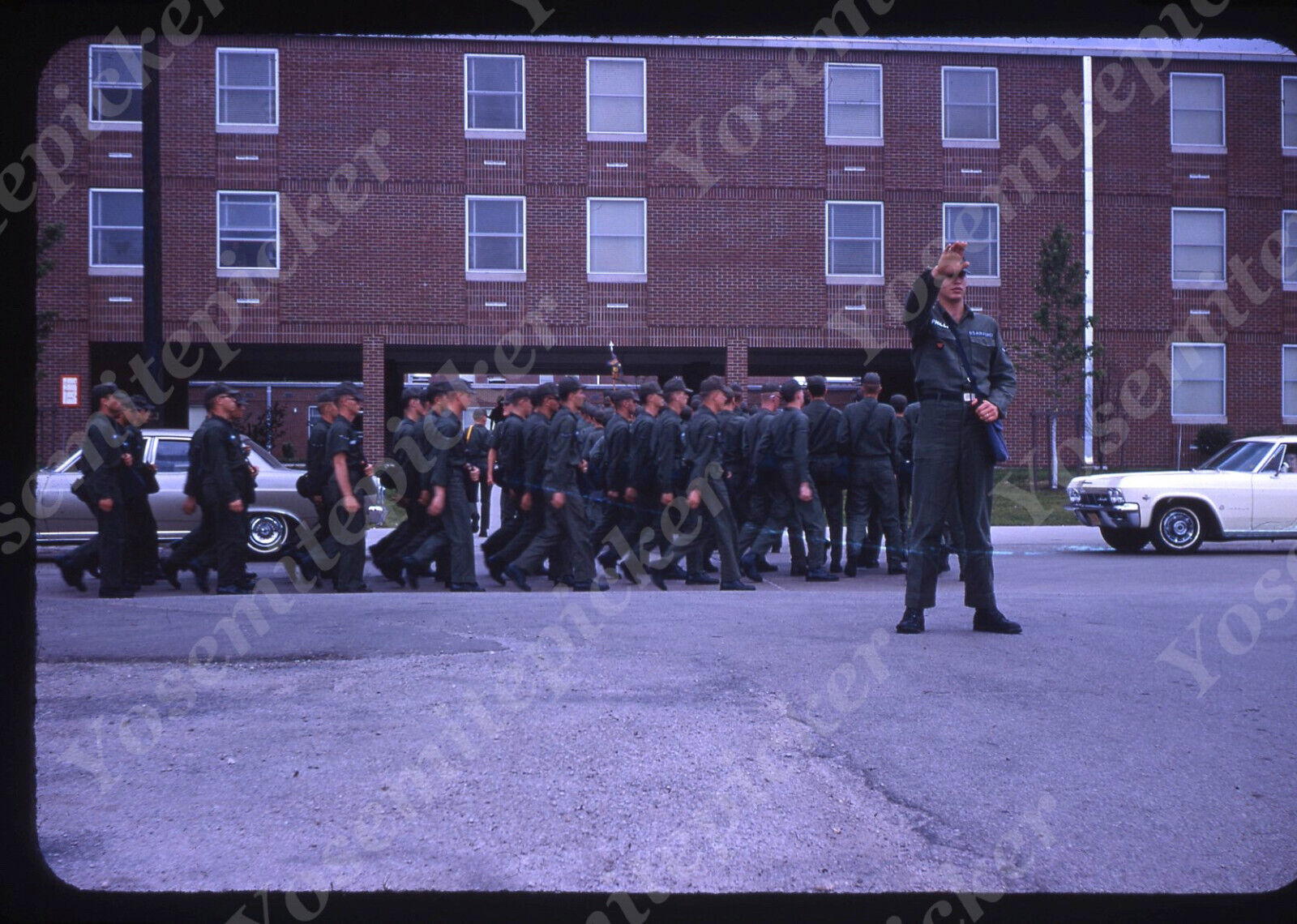 sl75 Original slide  1968 Military Base USAF marching 167a