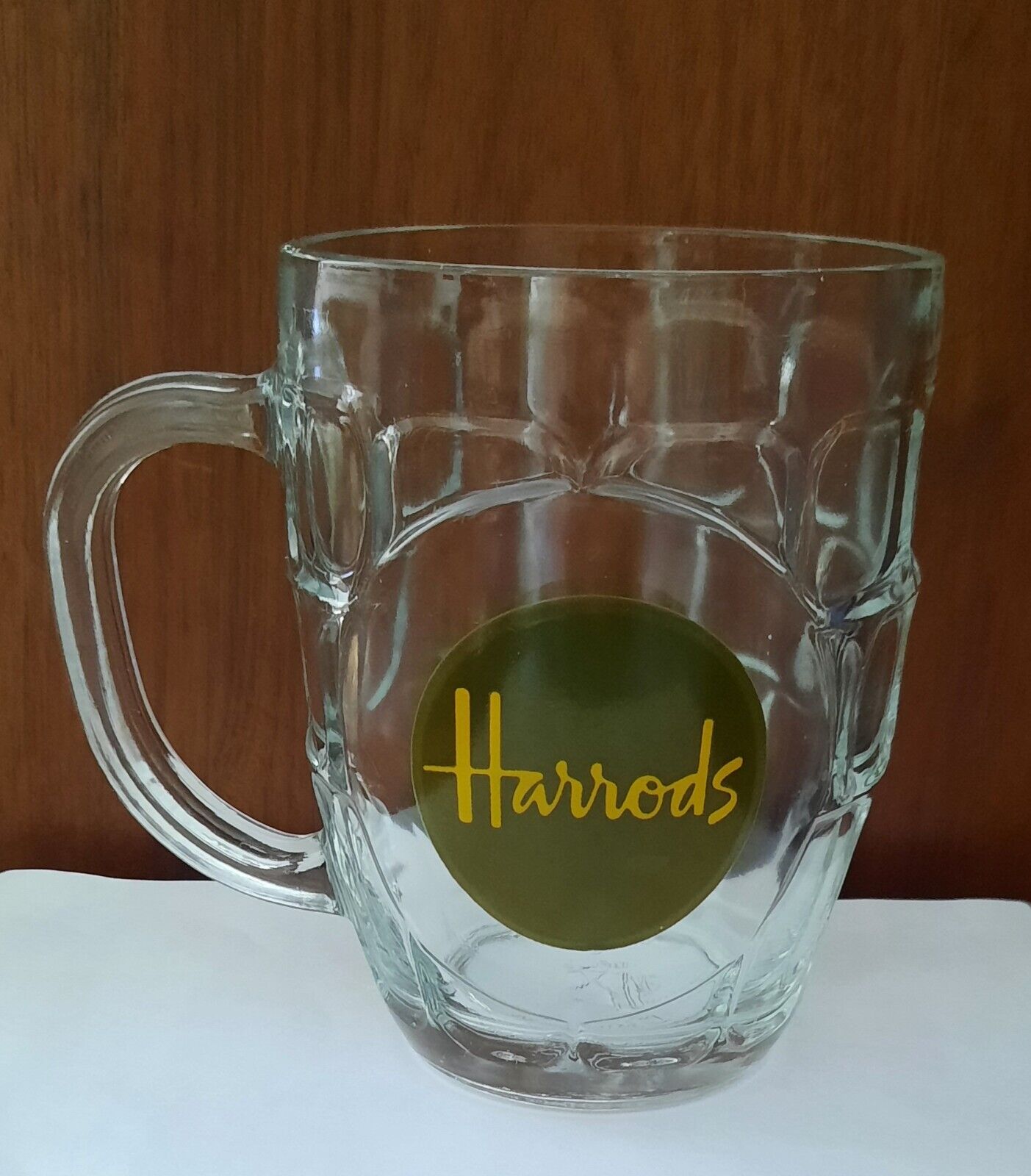 Vintage Crown Glass Beer/Ale Mug, Herrods, England