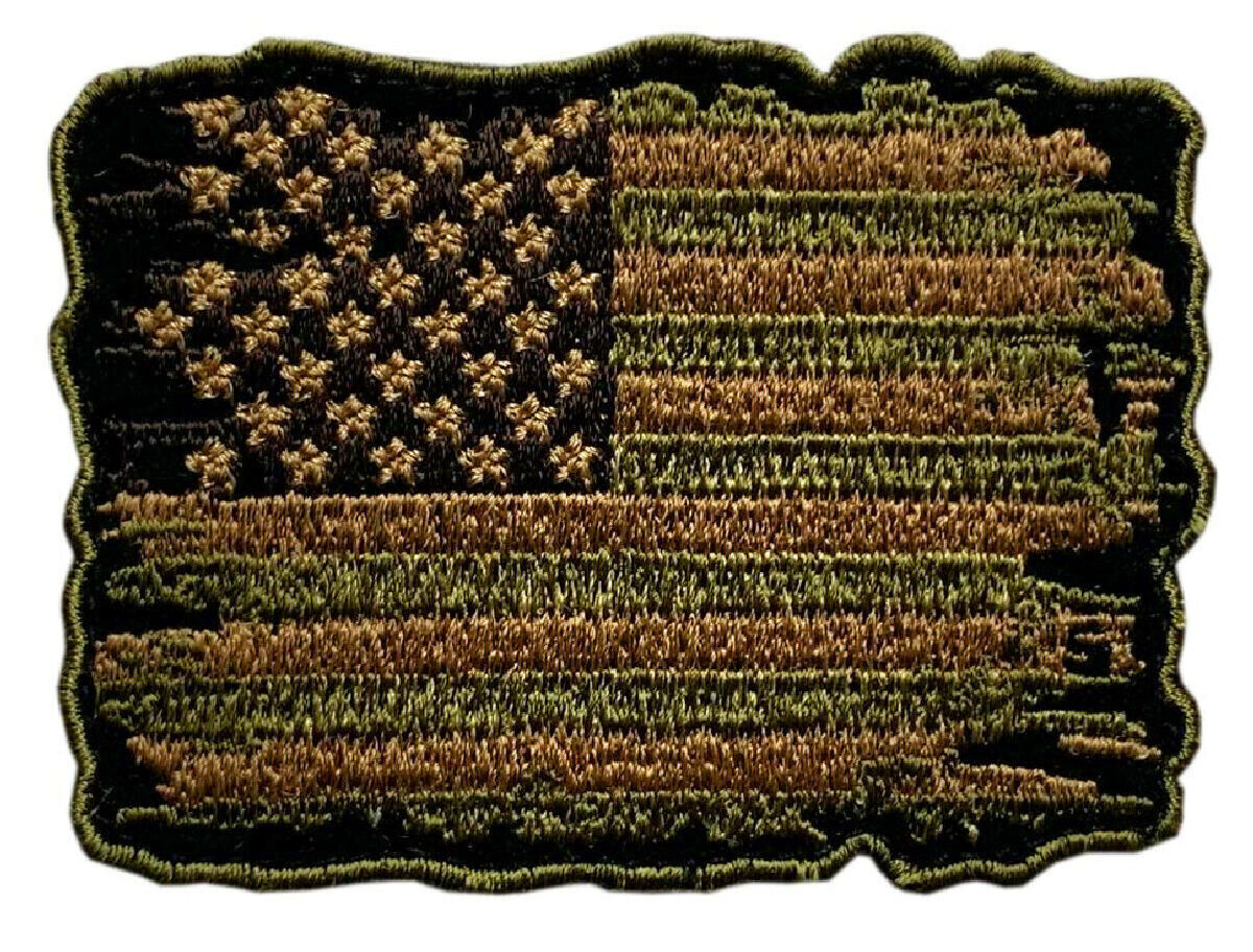Distressed American Flag Vintage Look Patch(3.0 inch - Hook Fastener-DP-6)