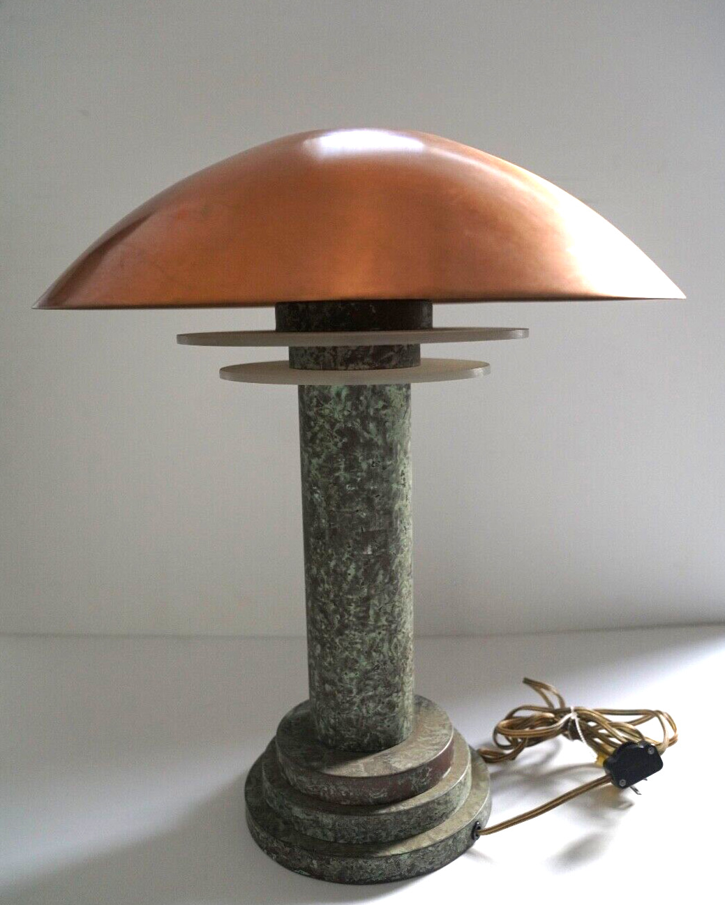 Vintage Hollywood Movie Prop Lamp - Art Deco Industrial Lighting W/ Copper Shade