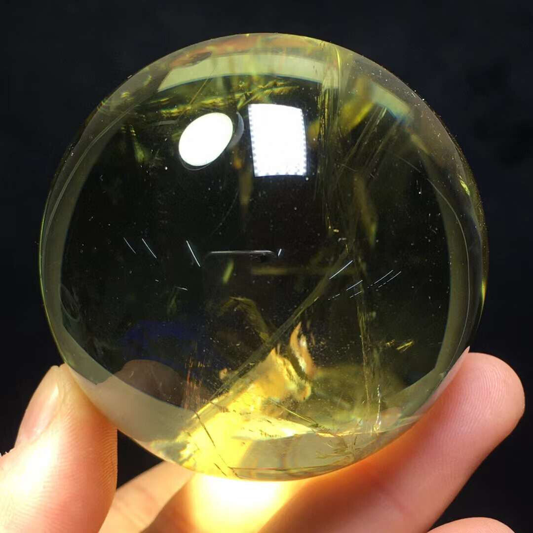 A++ 194g  Natural Citrine Quartz Sphere Crystal Energy Ball Reiki Healing Decor