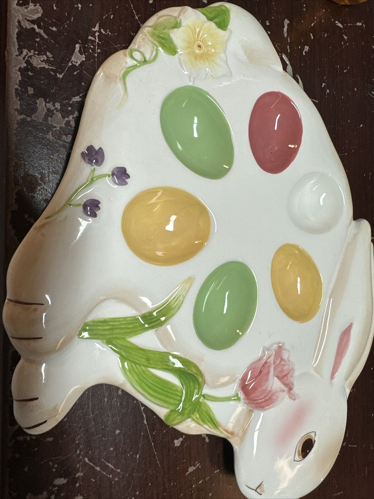 Bella Casa Ganz Ceramic Rabbit Deviled Egg Tray