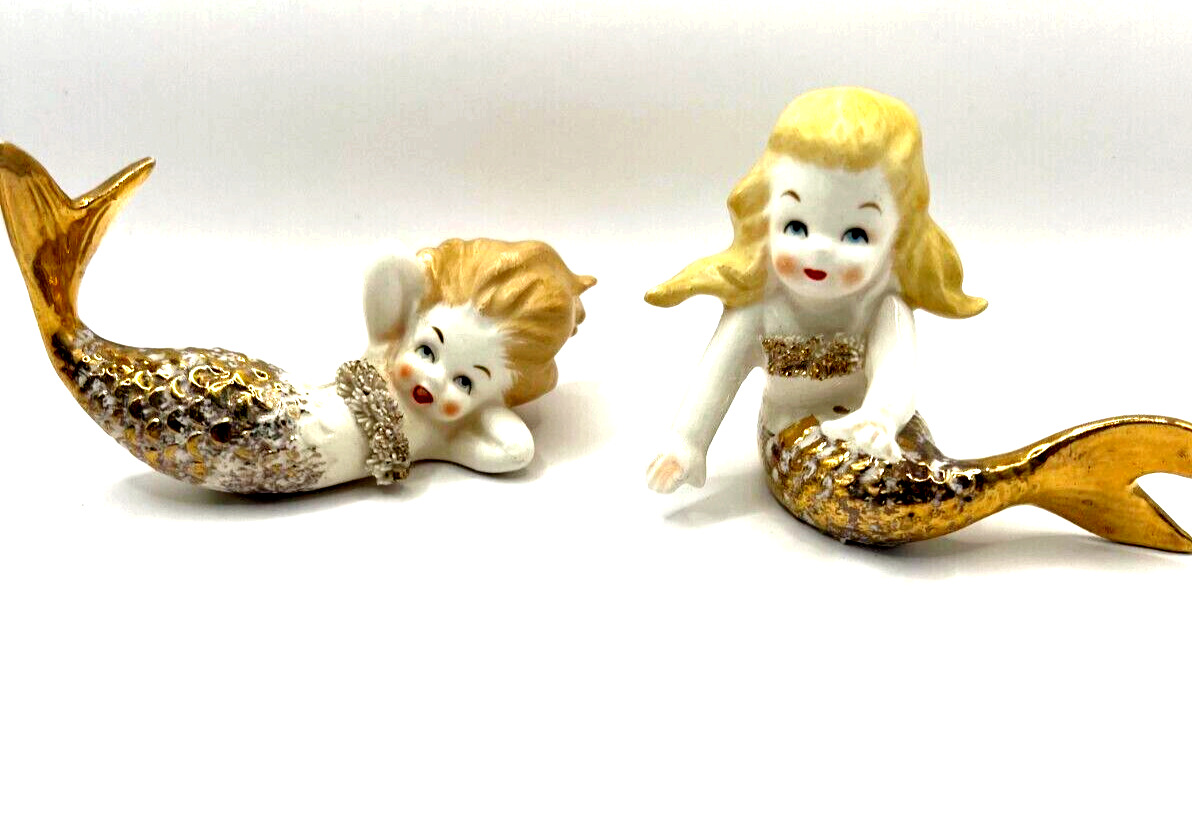 Rare Vintage Mermaid Figurines Japan 1950s (2)