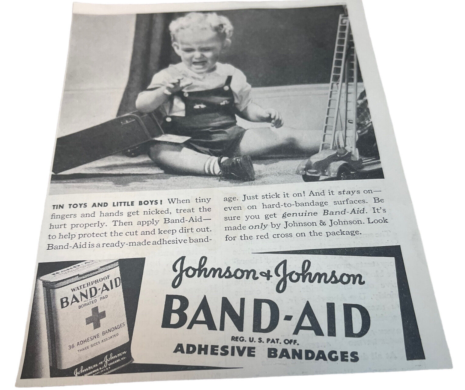 Vintage 1939 Band-Aid Print Ad 5” X 6.5” C .05