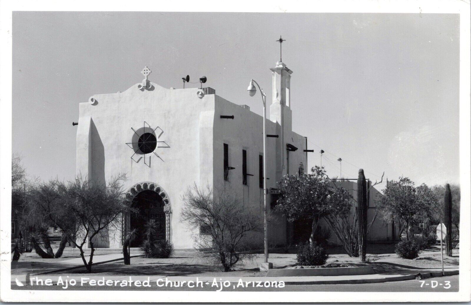 RPPC Ajo Federated Church, Ajo, Arizona - Real Photo Postcard - Methodist c1950s