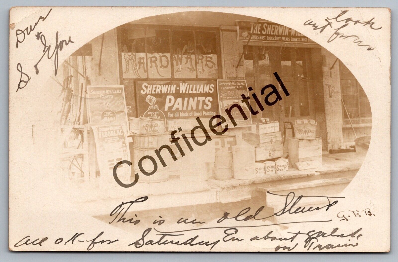Real Photo Sherwin-Williams Paints Hardware Store Whitesville NY RP RPPC D88
