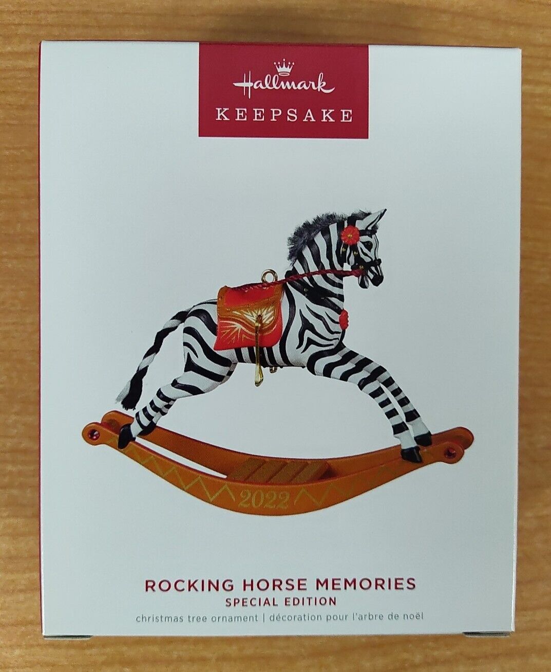 Hallmark Keepsake Ornament Special Edition Rocking Horse Memories Zebra 2022