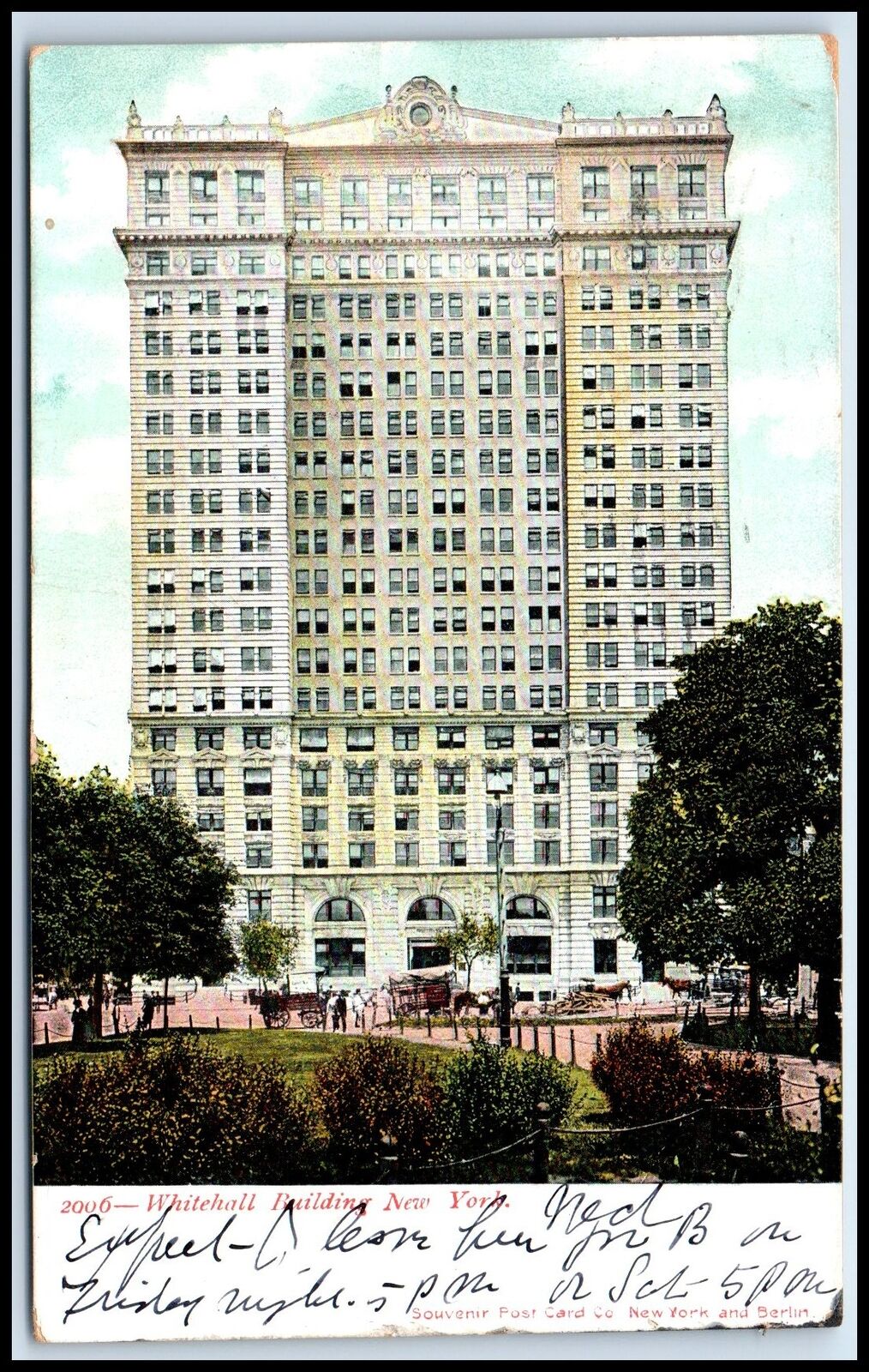 Postcard Whitehall Building Posted 1906 New York City NY N47