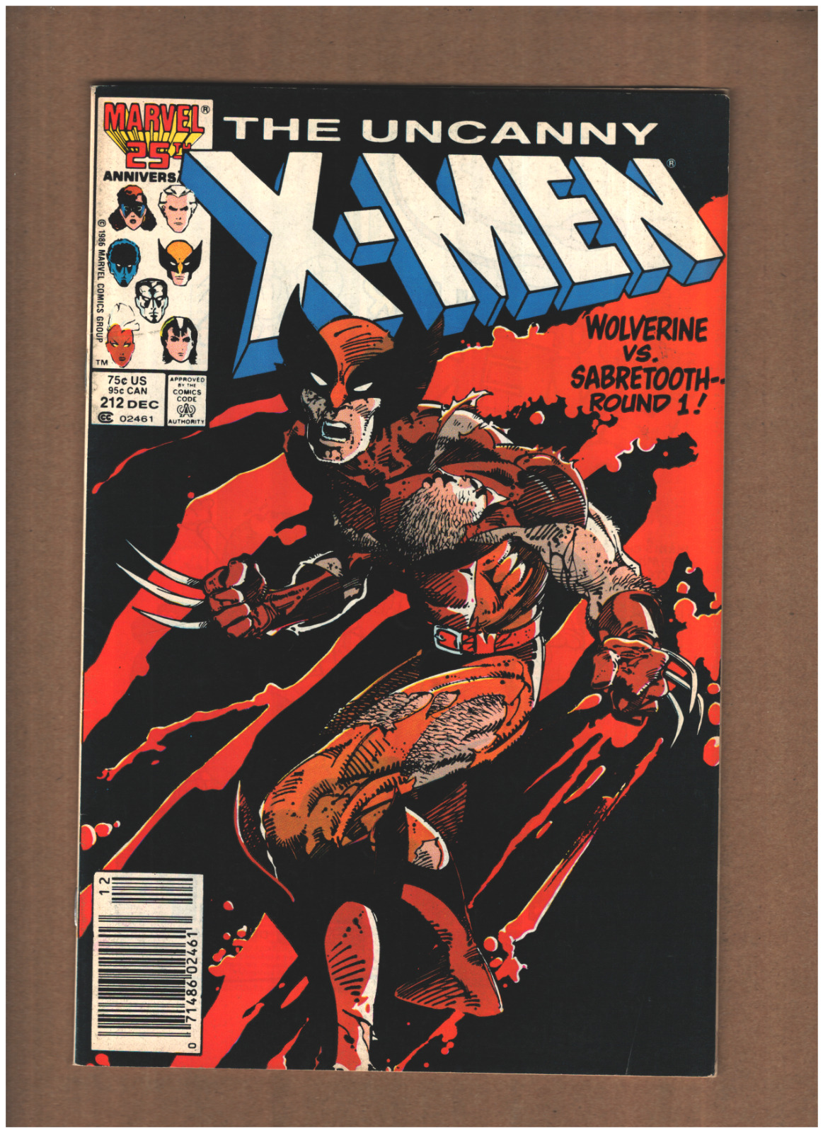 Uncanny X-Men #212 Newsstand 1986 Mutant Massacre WOLVERINE VS SABRETOOTH VF-