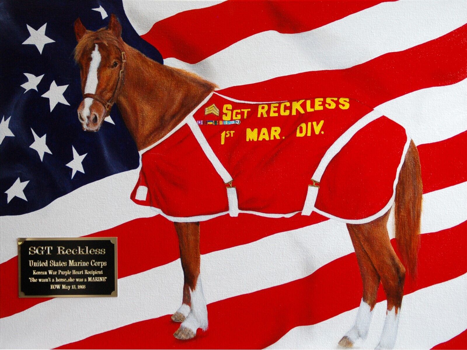 Sgt. Reckless - America\'s War Horse - Signed 12\