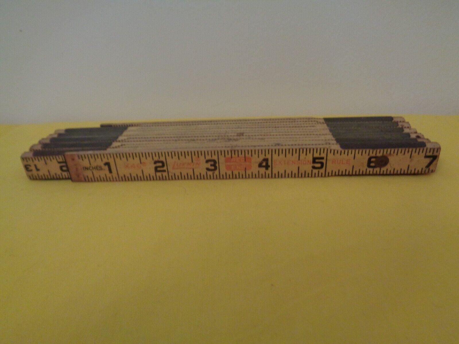 Vintage Lufkin Two Way Red End Folding Wood Tape Measure Ruler  71 inches