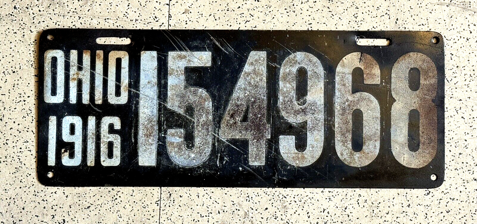 1916 OHIO license plate – ALL ORIGINAL SUPERB BRILLIANT vintage antique auto tag