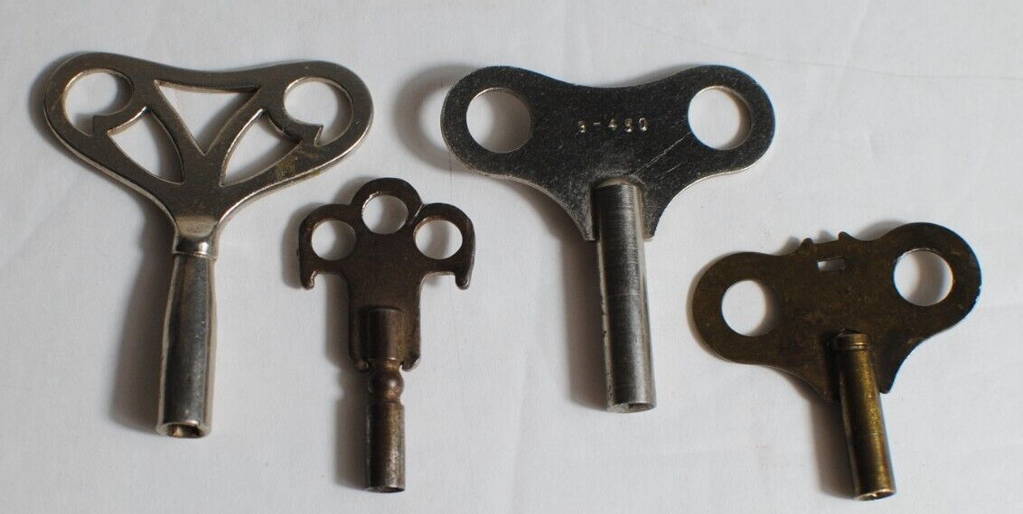 Antique/Vintage Winding Keys Locksmith Specialty Tools Assorted Lot of 4