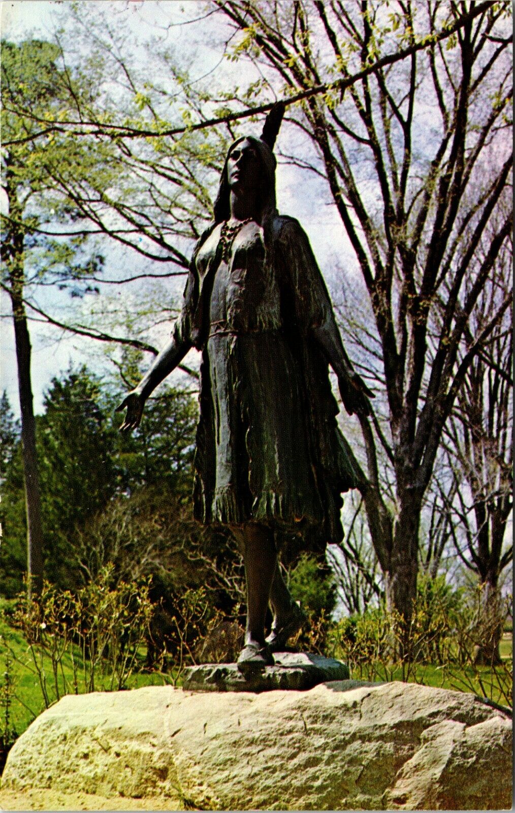 Sculpture of Pocahontas at Jamestown Virginia Vintage Postcard