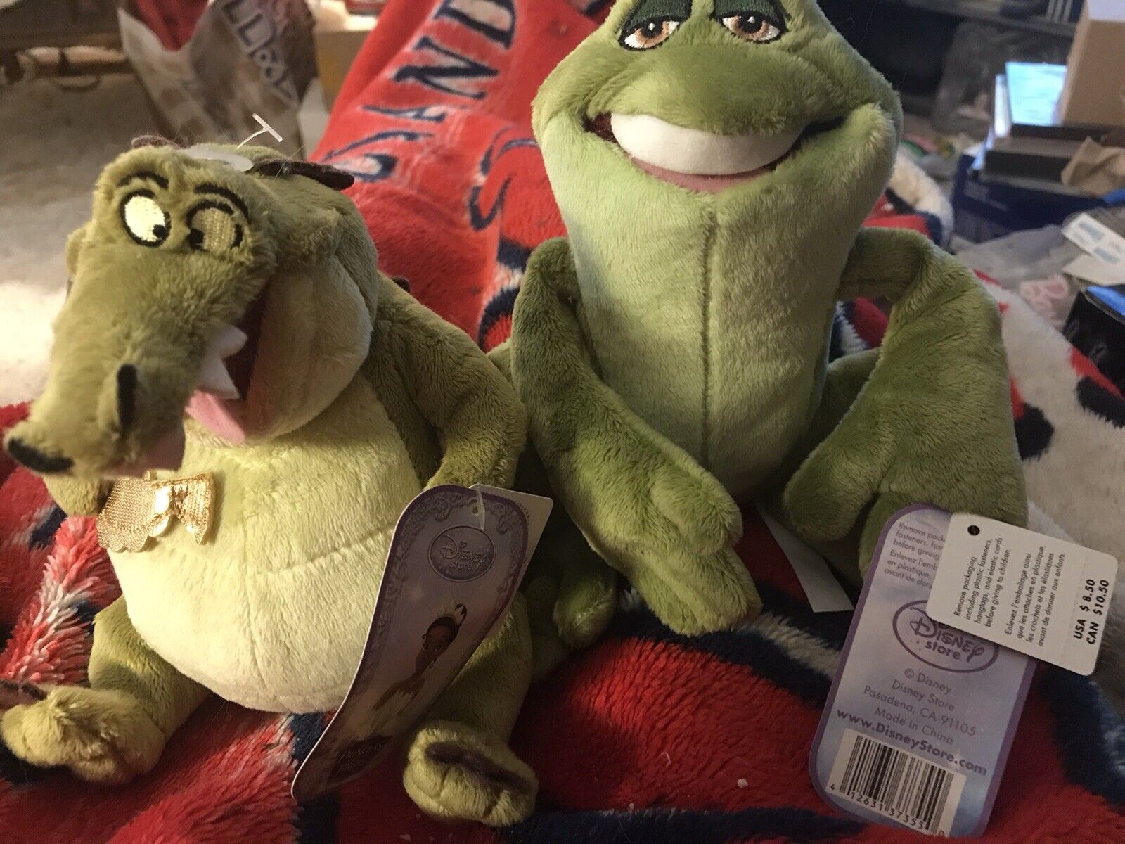 Disney Store Tiana and the Frog Prince Naveen Plush 8” & Louis Gator 8” New Tags