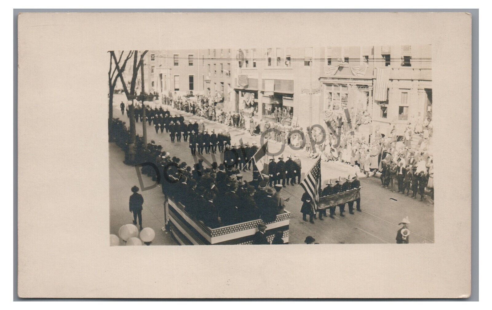 RPPC Parade in POUGHKEEPSIE NY New York Vintage Real Photo Postcard