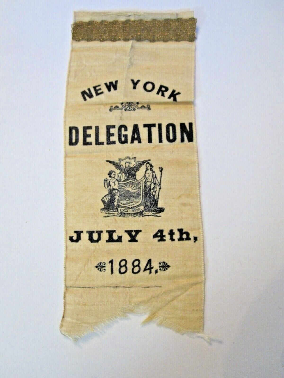 1884 NEW YORK DELEGATION, JULY 4TH BADGE
