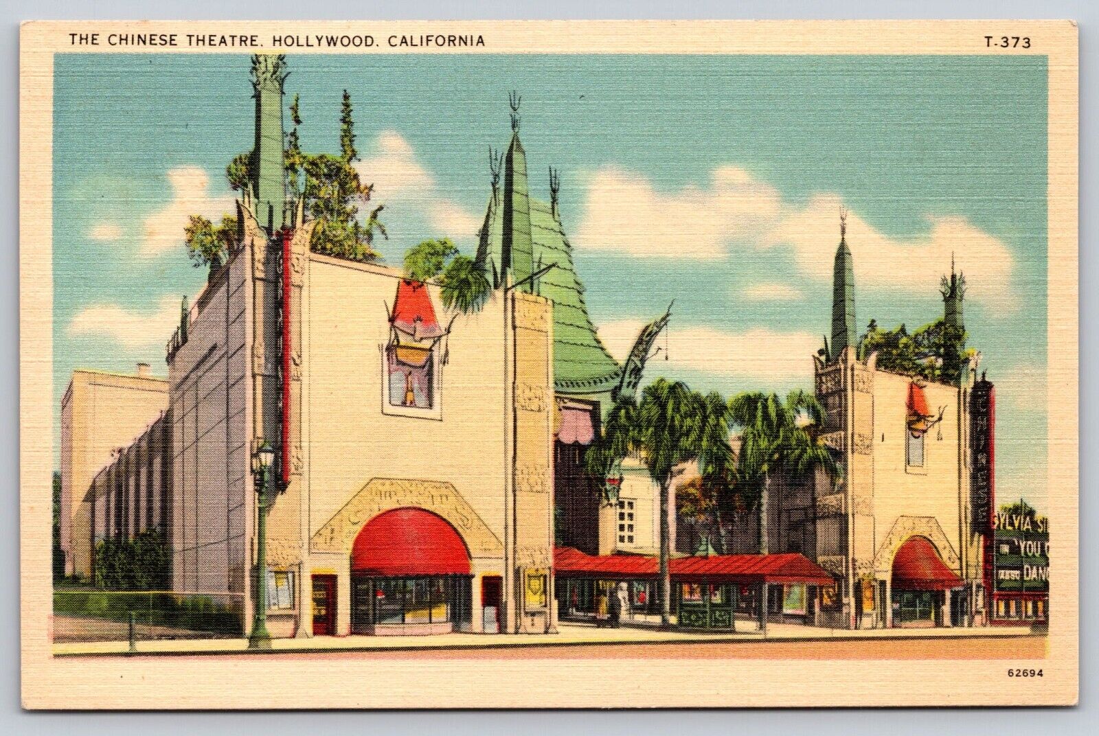Postcard The Chinese Theatre Hollywood California