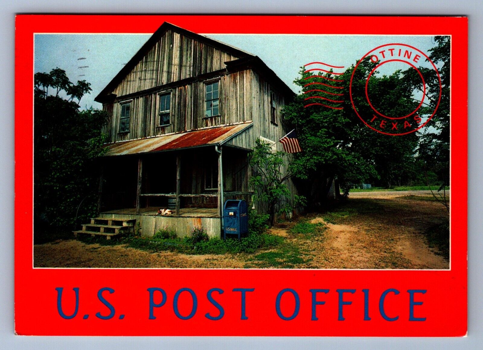 Postcard Vtg Texas United States Post Office Ottine 4x6