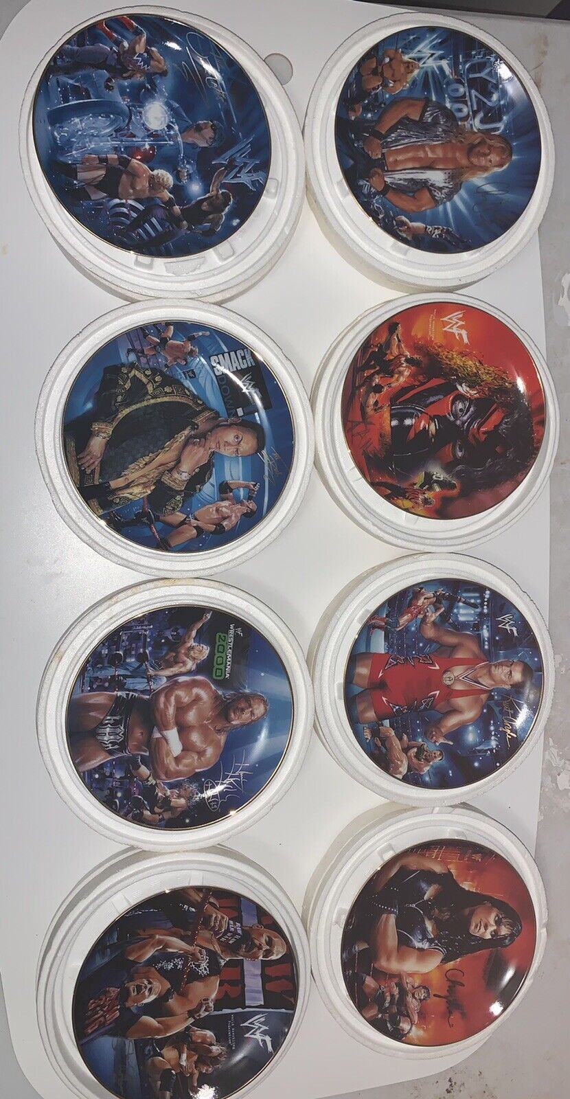 Lot of 8 WWF Danbury Mint Superstars of the WWF Wrestling Collector Plates