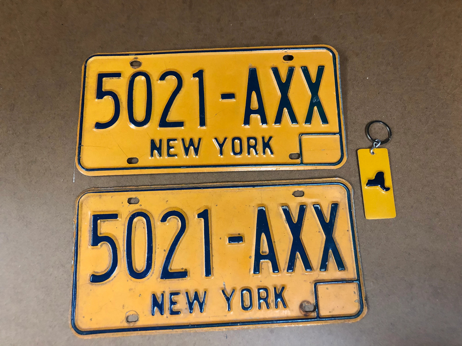 Pair New York License Plates (1973-86] - 5021-AXX