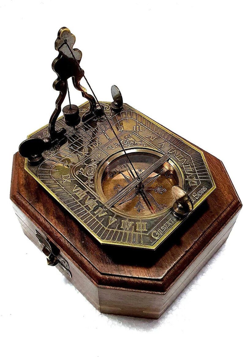 Brass Sundial Pendulum Compass Antique Brass Vintage Gift