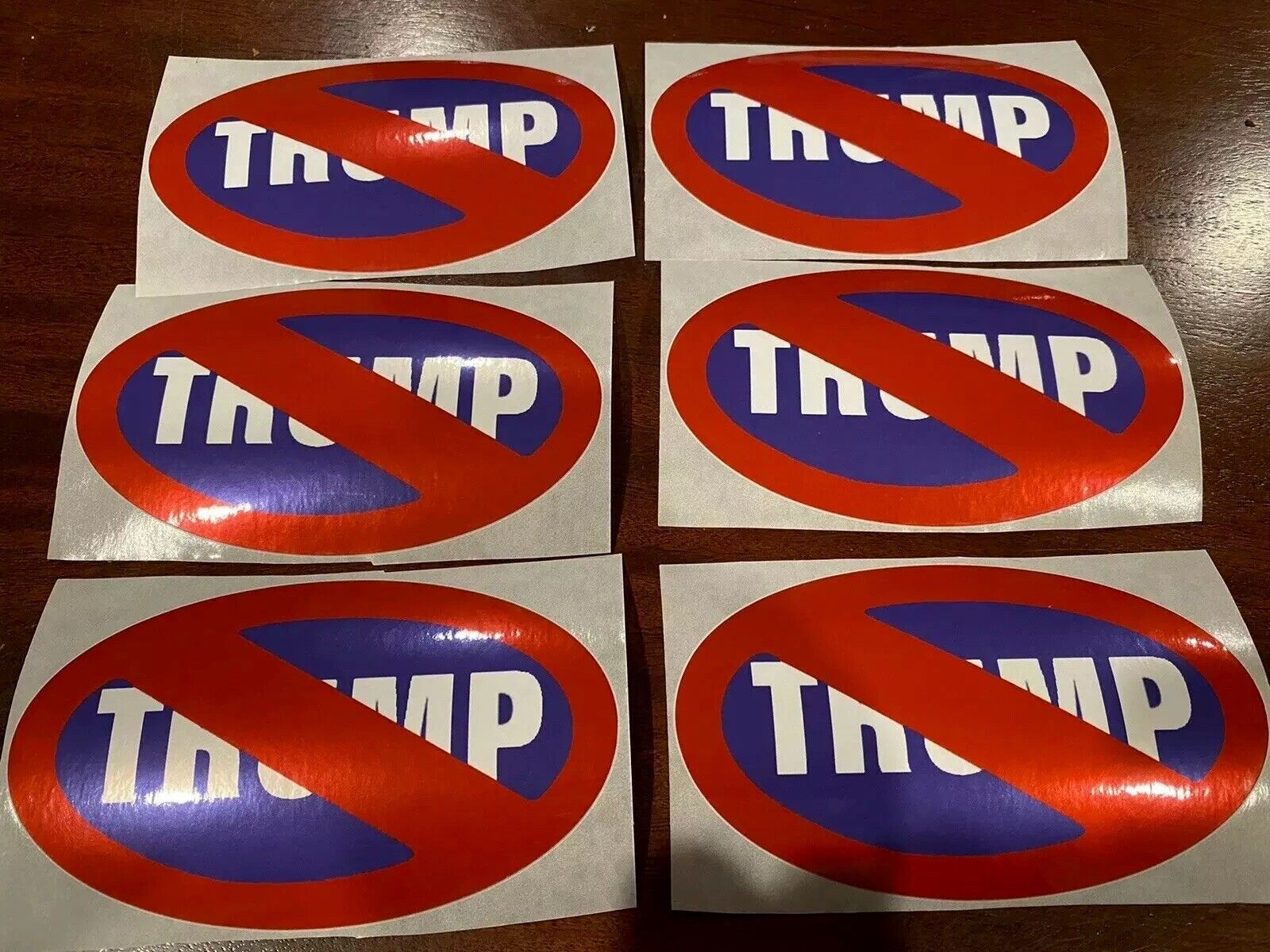 Anti President Donald Trump 2024 Glossy Sticker 5x3 Oval (12 Stickers) Bumper