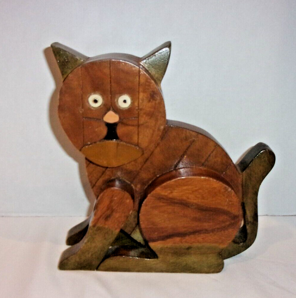 WOODEN COUNTRY CAT, VERY CUTE, 11\' by 9\