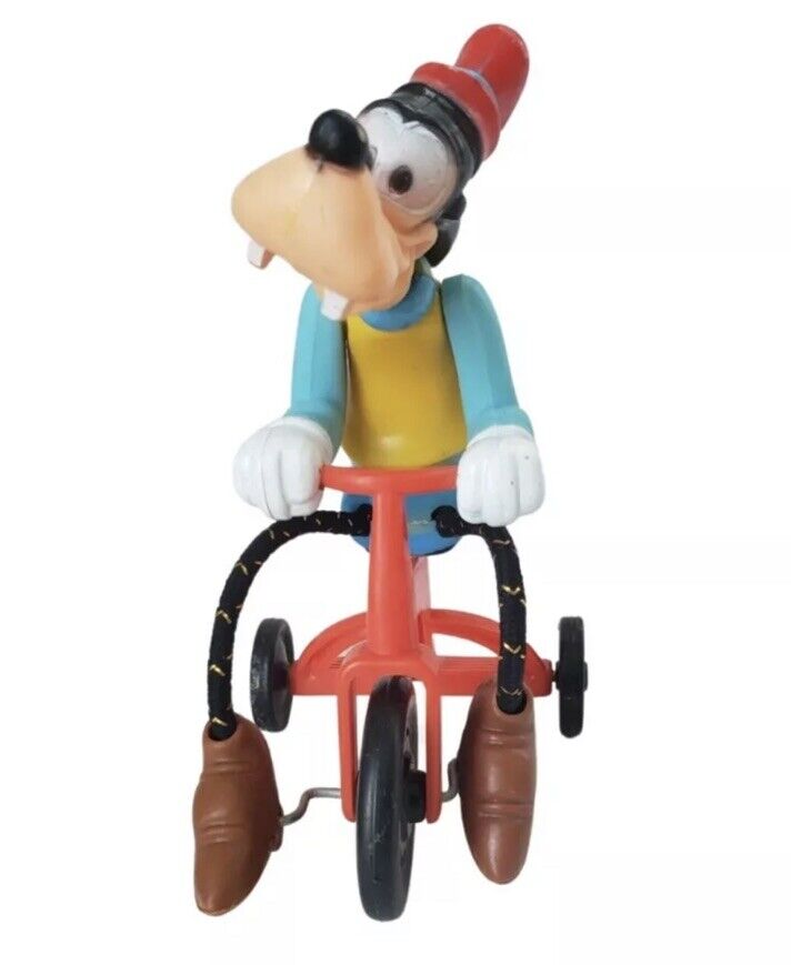 Vintage 1977 Disney Goofy On a Tricycle Legs & Feet Move When Rolling